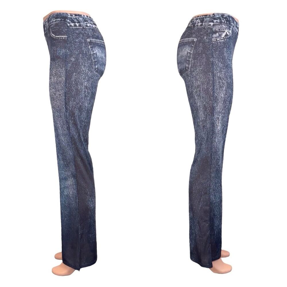 NWT Zara Denim Printed Pants Size S $59 - Picture 4 of 9
